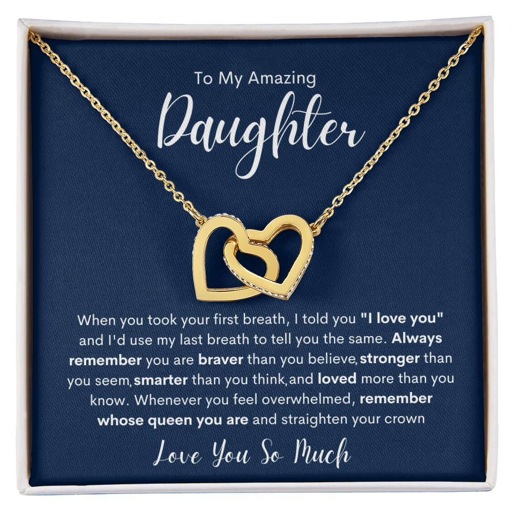 To My Amazing Daughter | Interlocking Hearts necklace