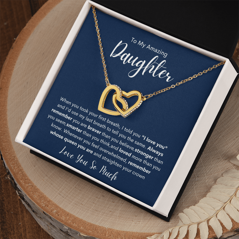 To My Amazing Daughter | Interlocking Hearts necklace