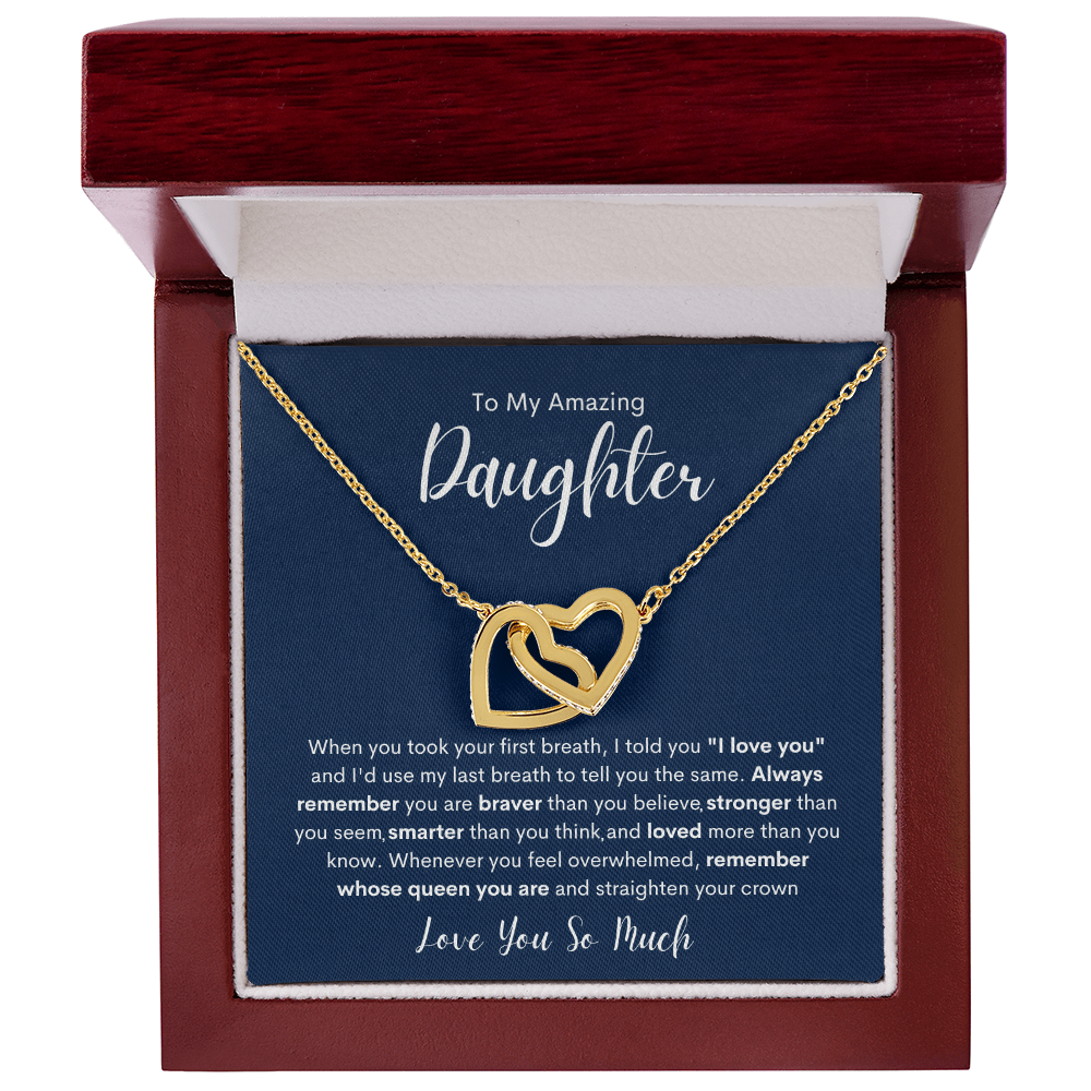 To My Amazing Daughter | Interlocking Hearts necklace